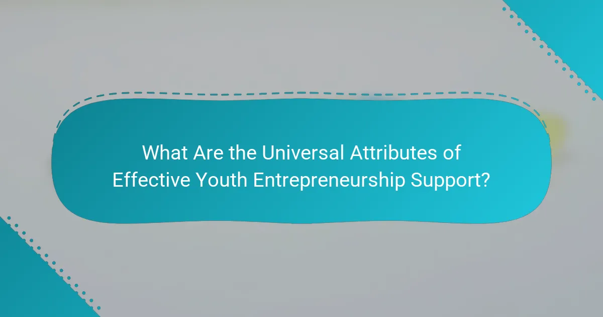 What Are the Universal Attributes of Effective Youth Entrepreneurship Support?