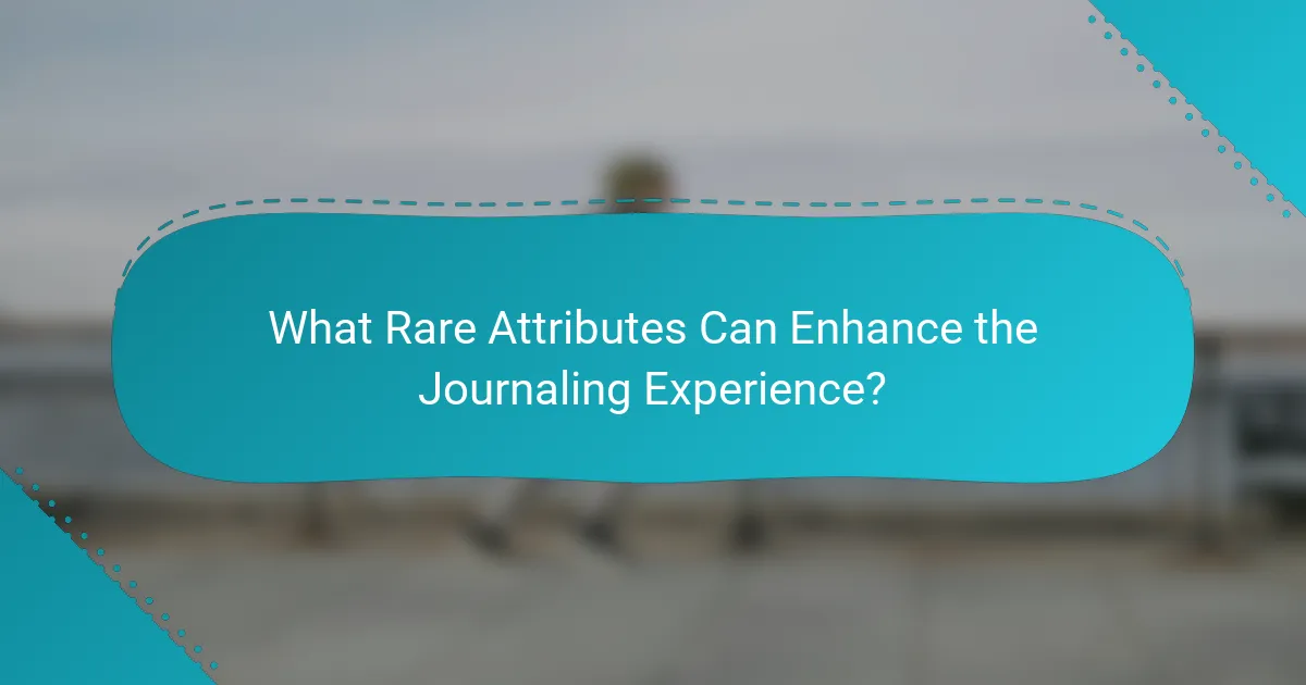 What Rare Attributes Can Enhance the Journaling Experience?