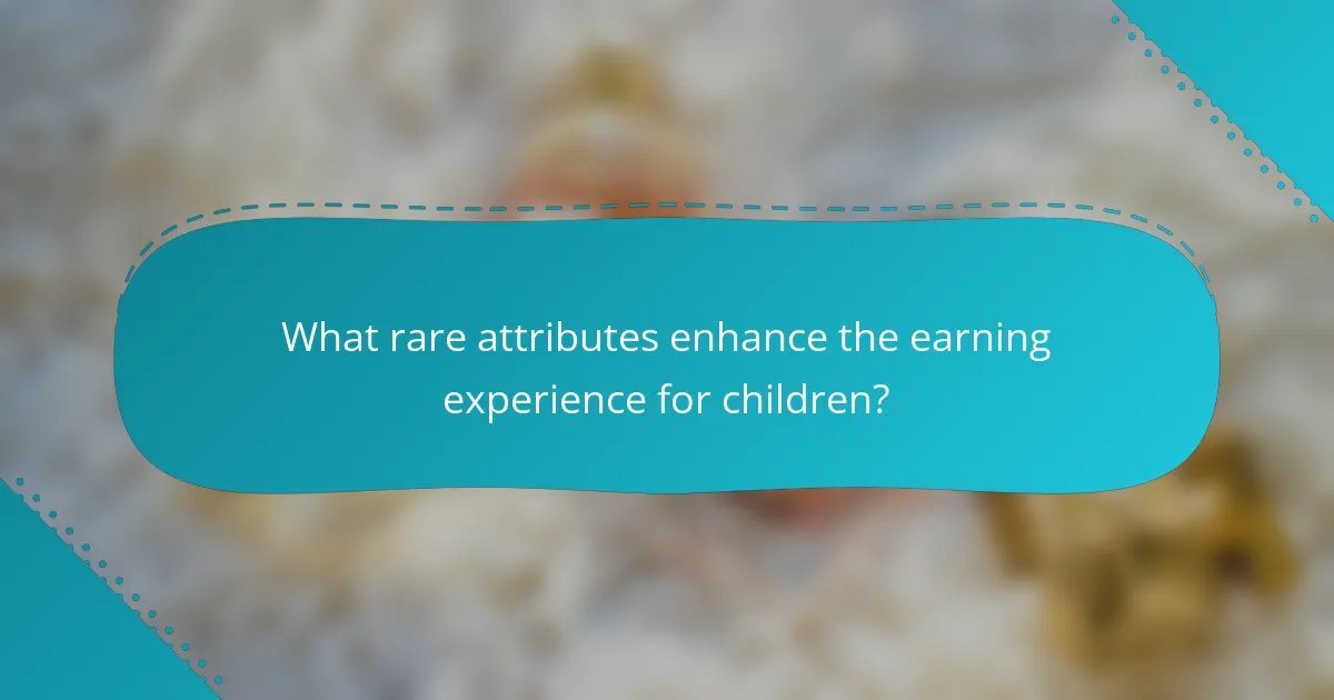 What rare attributes enhance the earning experience for children?
