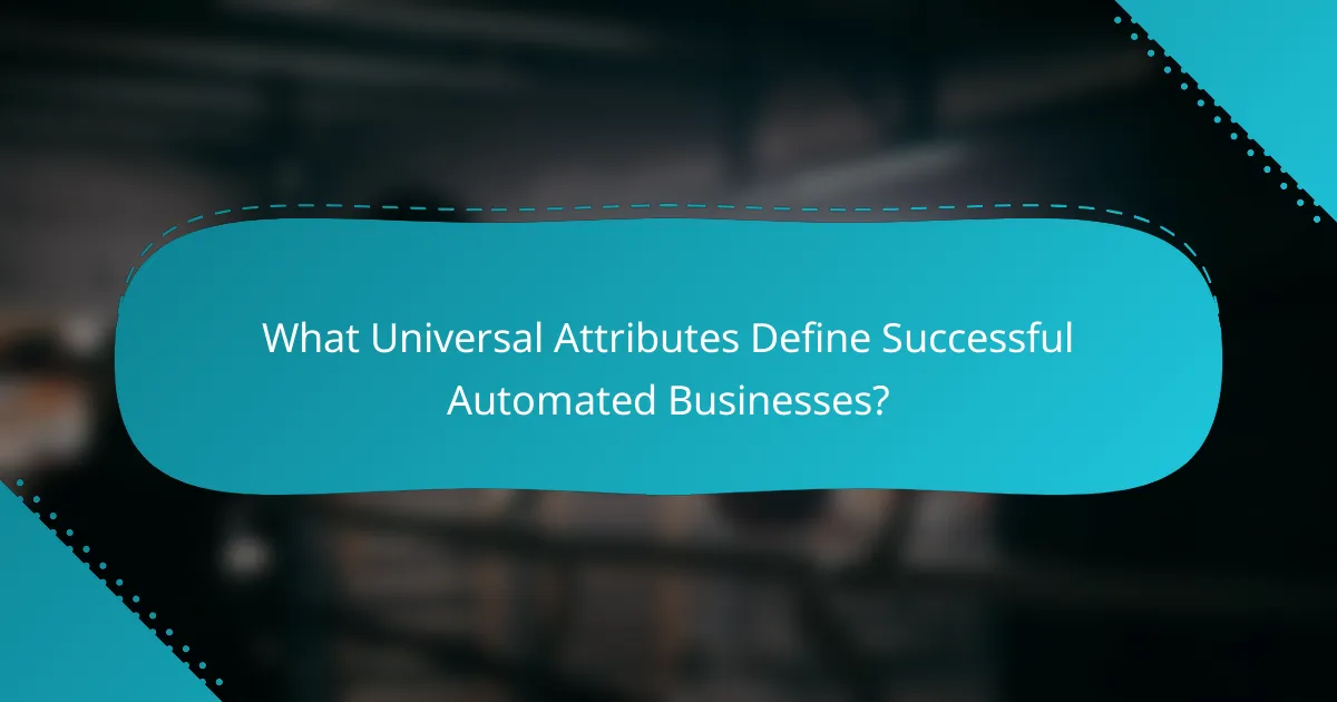 What Universal Attributes Define Successful Automated Businesses?